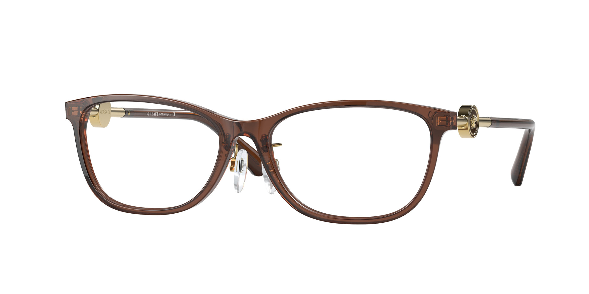 Versace VE3297D Phantos Eyeglasses  5324-Transparent Brown 55-140-16 - Color Map Brown