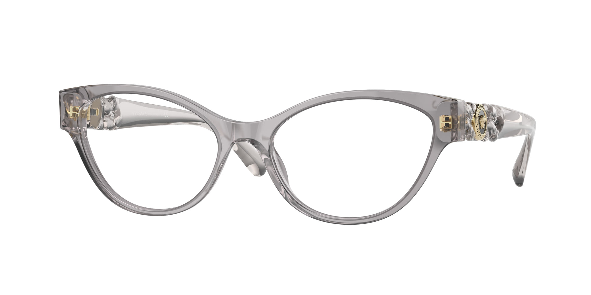 Versace VE3305 Cat Eye Eyeglasses  593-Transparent Grey 53-140-17 - Color Map Grey