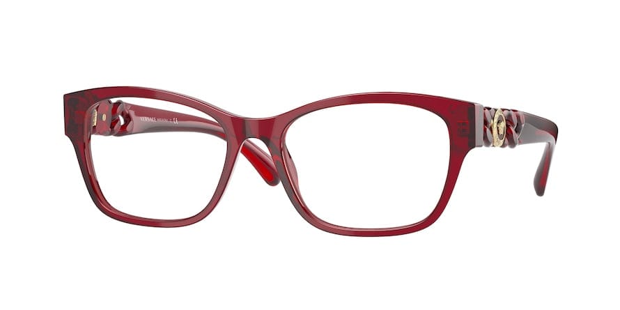 Versace VE3306F Cat Eye Eyeglasses  388-TRANSPARENT RED 54-17-140 - Color Map red
