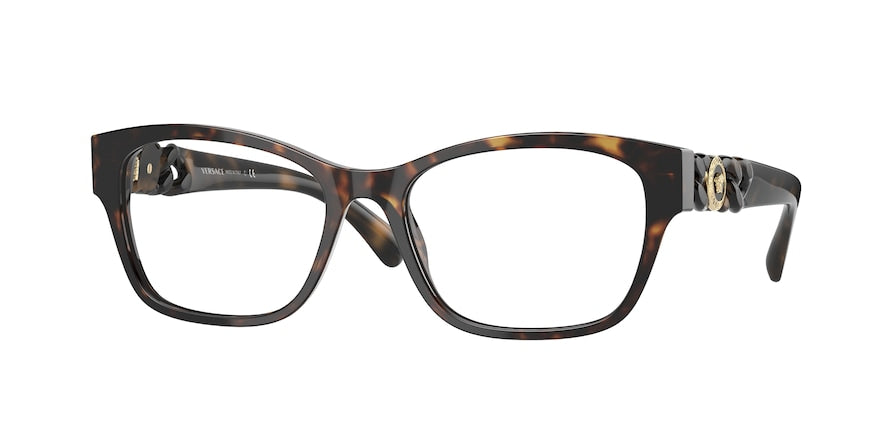 Versace VE3306 Cat Eye Eyeglasses  108-HAVANA 54-17-140 - Color Map havana