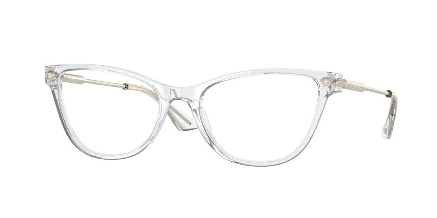 Versace VE3309F Cat Eye Eyeglasses  148-CRYSTAL 54-18-140 - Color Map clear