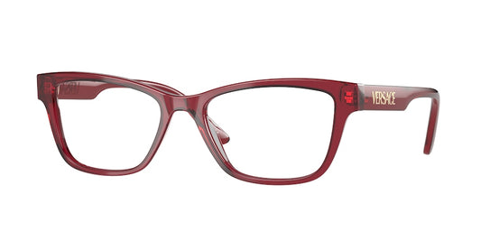 Versace VE3316 Pillow Eyeglasses  388-TRANSPARENT RED 55-18-145 - Color Map red