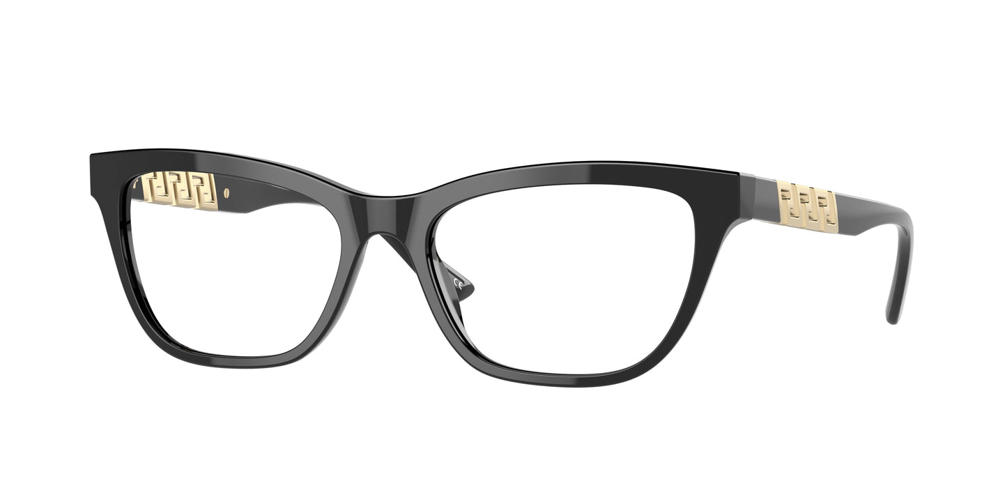 Versace VE3318 Pillow Eyeglasses  GB1-Black 52-140-17 - Color Map Black