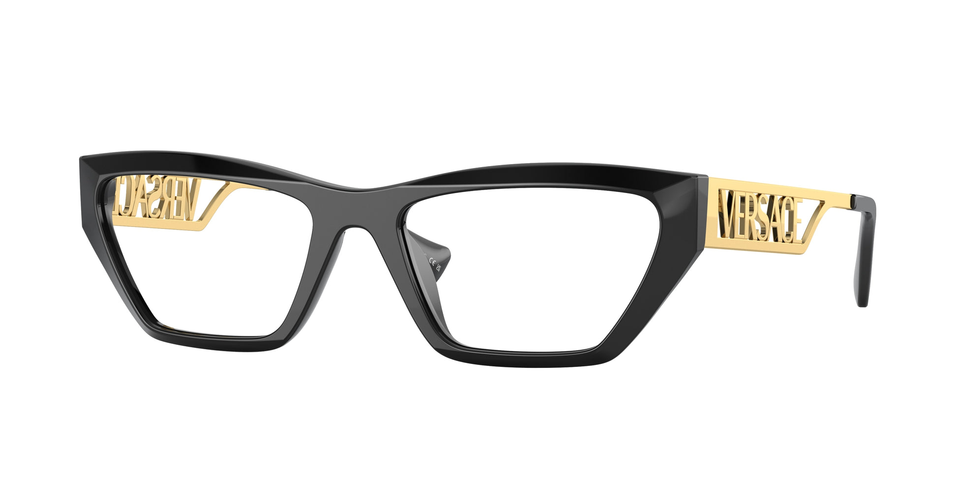 Versace VE3327U Irregular Eyeglasses  GB1-Black 55-145-18 - Color Map Black
