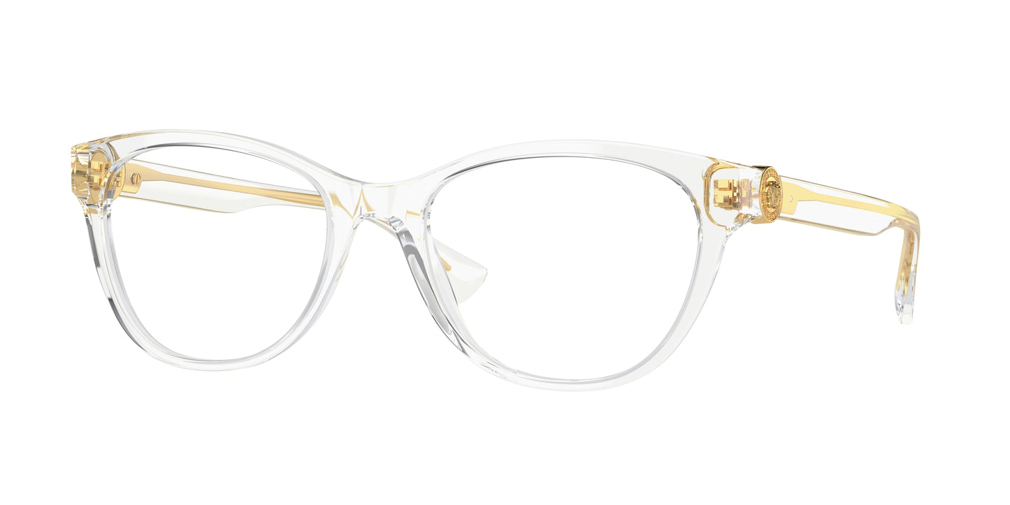 Versace VE3330 Cat Eye Eyeglasses  148-Crystal 55-145-19 - Color Map White