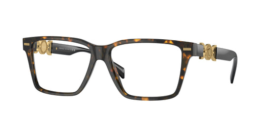 Versace VE3335F Rectangle Eyeglasses  5404-Havana 56-140-14 - Color Map Tortoise