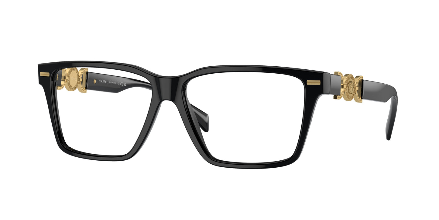 Versace VE3335 Rectangle Eyeglasses  GB1-Black 56-140-14 - Color Map Black