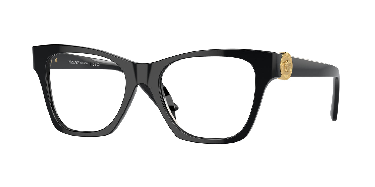 Versace VE3341U Irregular Eyeglasses  GB1-Black 52-145-18 - Color Map Black