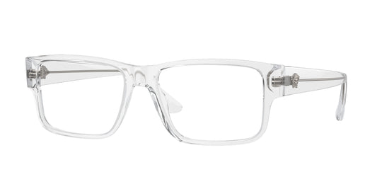 Versace VE3342 Rectangle Eyeglasses  148-Crystal 57-150-17 - Color Map White