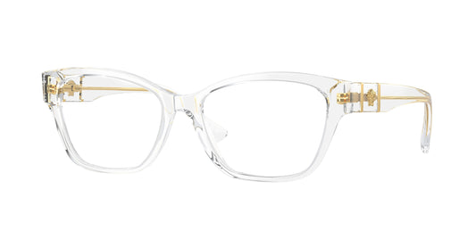 Versace VE3344F Cat Eye Eyeglasses  148-Crystal 54-140-16 - Color Map White