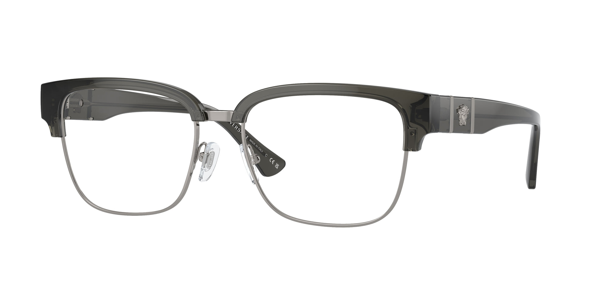 Versace VE3348 Square Eyeglasses  5433-Grey Transparent 55-150-17 - Color Map Grey