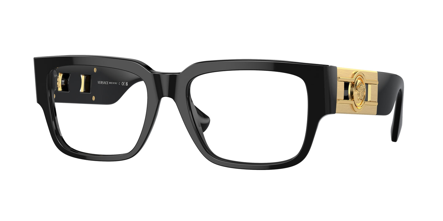 Versace VE3350F Square Eyeglasses  GB1-Black 55-140-18 - Color Map Black