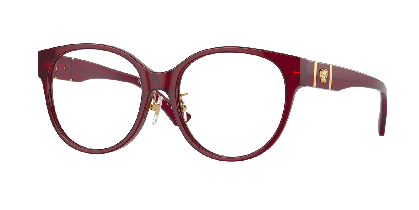 Versace VE3351D Phantos Eyeglasses  5430-Transparent Bordeaux 53-140-17 - Color Map Red
