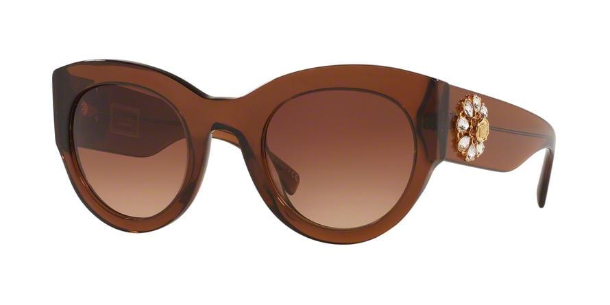Versace VE4353BM Cat Eye Sunglasses  531574-TRANSPARENT BROWN 51-26-140 - Color Map brown