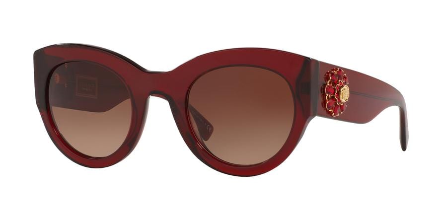 Versace VE4353BM Cat Eye Sunglasses  531713-BURGUNDY 51-26-140 - Color Map red