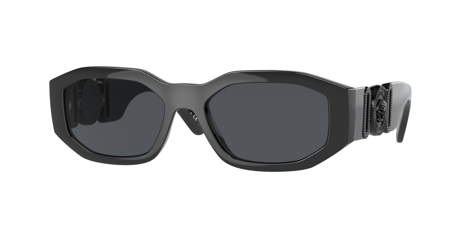 Versace VE4361 Irregular Sunglasses  536087-Black 53-140-18 - Color Map Black