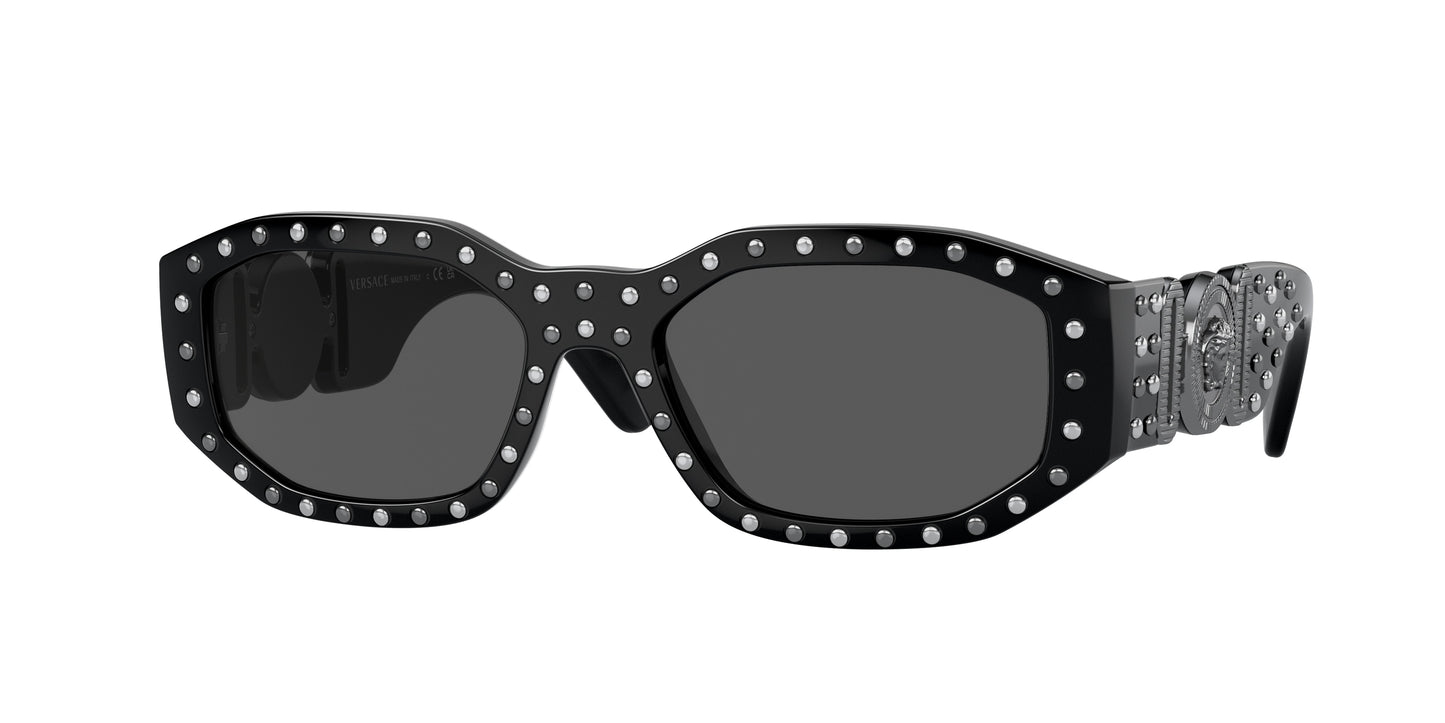 Versace VE4361 Irregular Sunglasses  539887-Black 53-140-18 - Color Map Black