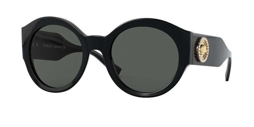 Versace VE4380BF Oval Sunglasses  GB1/87-BLACK 54-22-140 - Color Map black