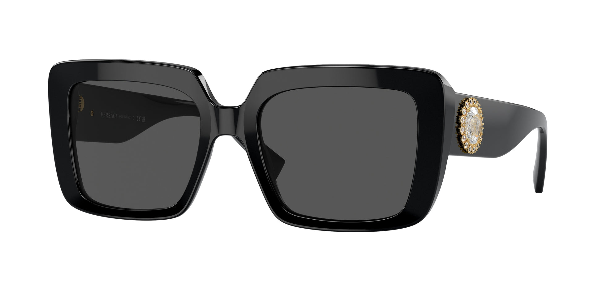 Versace VE4384B Square Sunglasses  GB1/87-Black 54-140-19 - Color Map Black