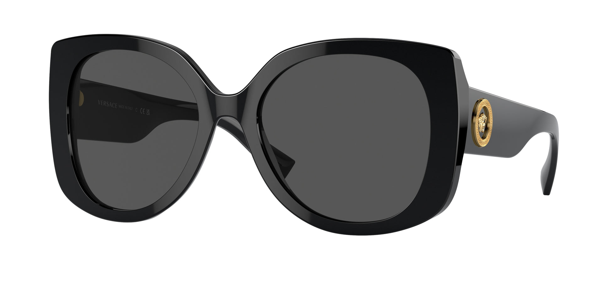 Versace VE4387 Rectangle Sunglasses  GB1/87-Black 56-140-19 - Color Map Black