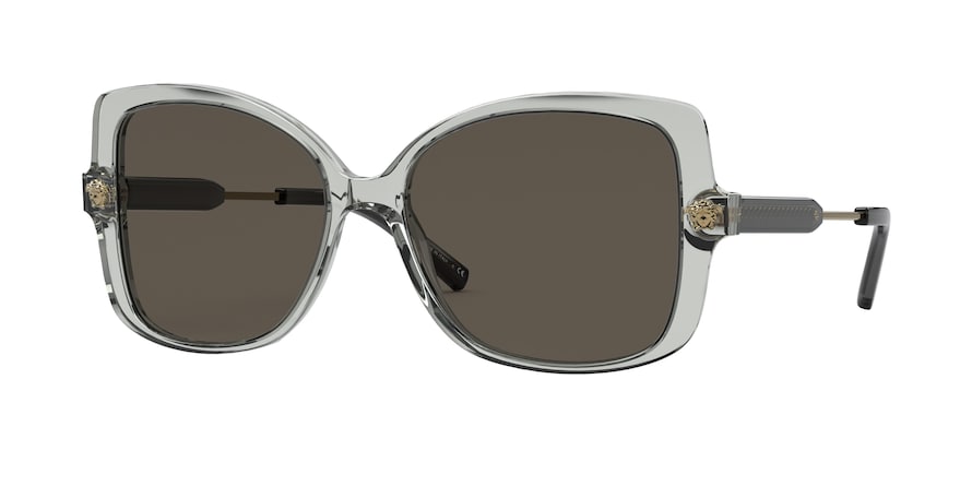 Versace VE4390F Rectangle Sunglasses  5338/3-TRANSPARENT BLACK 56-16-140 - Color Map black