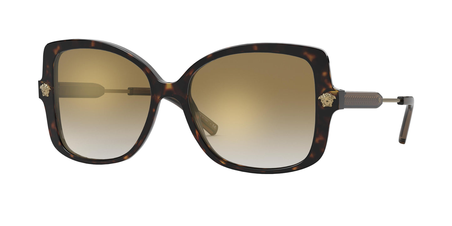 Versace VE4390 Rectangle Sunglasses  108/6E-Havana 56-140-16 - Color Map Tortoise