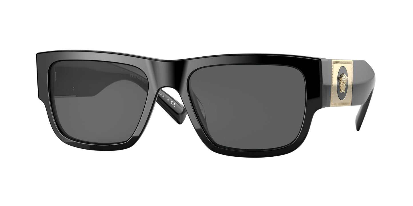 Versace VE4406 Rectangle Sunglasses  GB1/87-Black 56-140-19 - Color Map Black