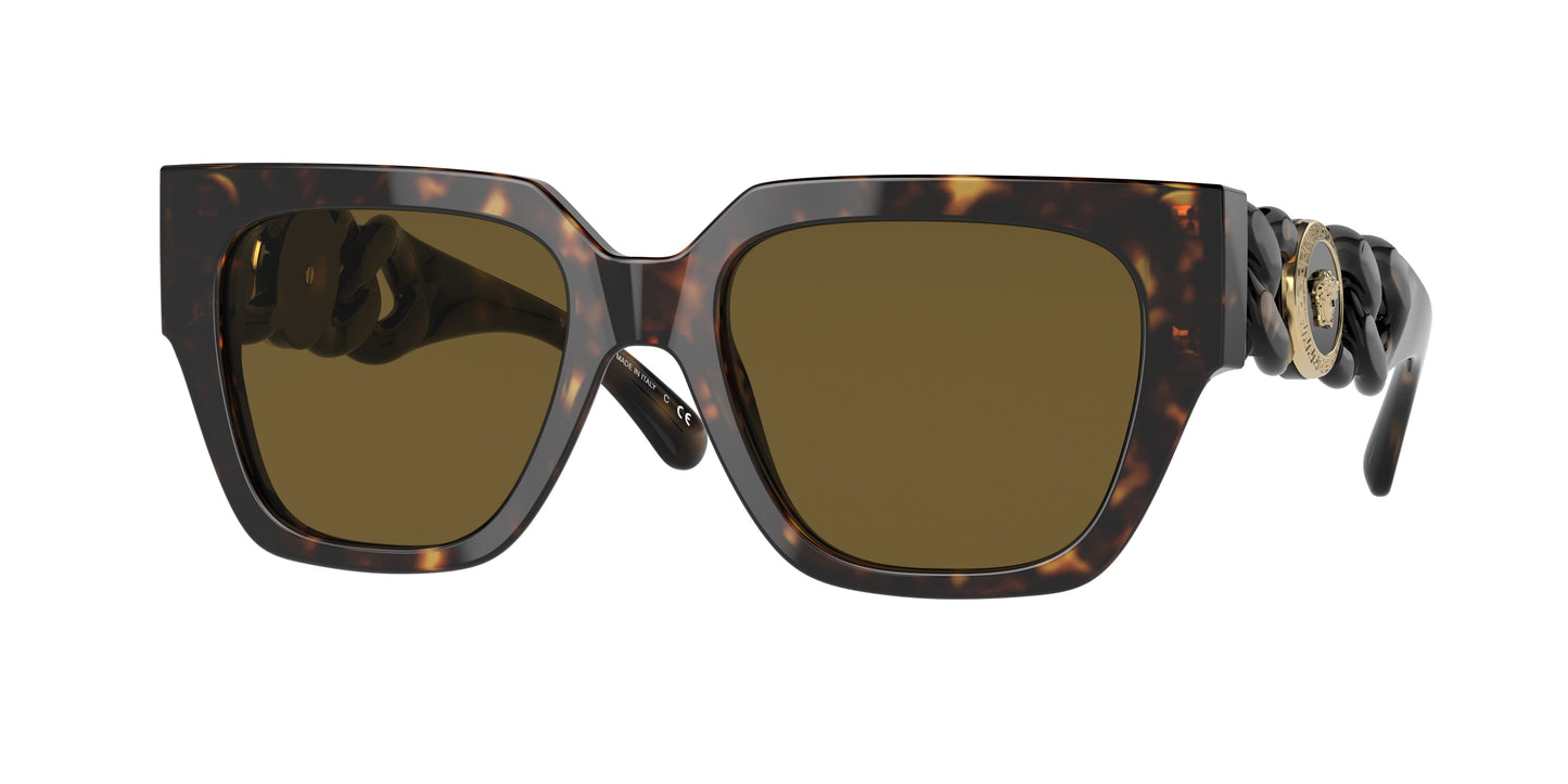 Versace VE4409 Square Sunglasses  108/73-Havana 53-140-19 - Color Map Tortoise