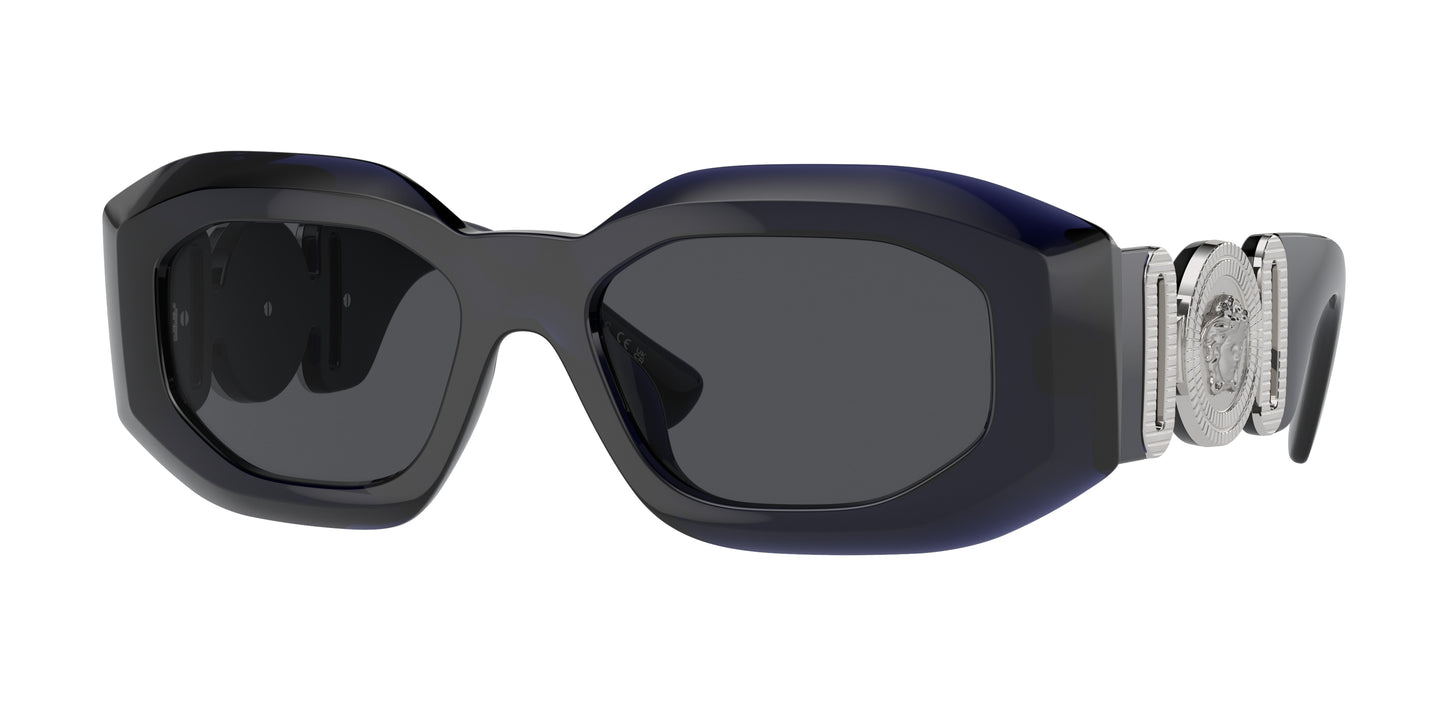Versace VE4425U Irregular Sunglasses  512587-Transparent Blue 54-145-18 - Color Map Blue