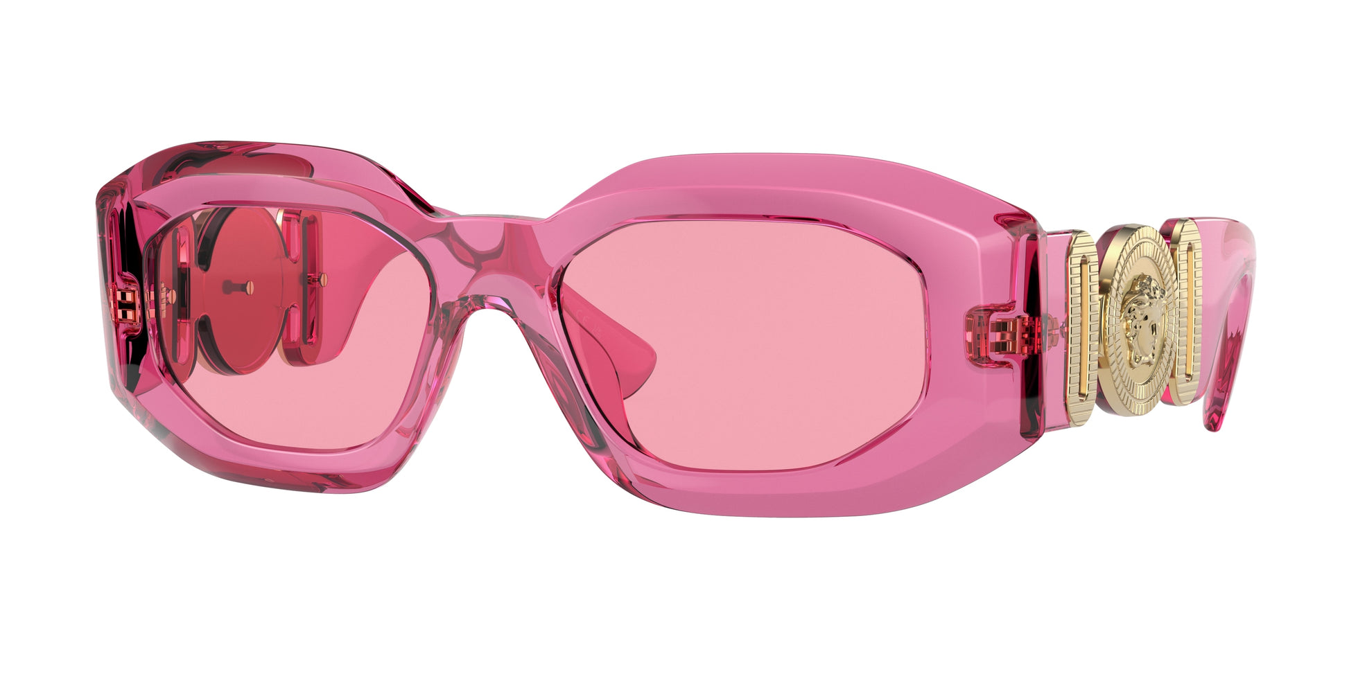 Versace VE4425U Irregular Sunglasses  542184-Pink Transparent 54-145-18 - Color Map Pink