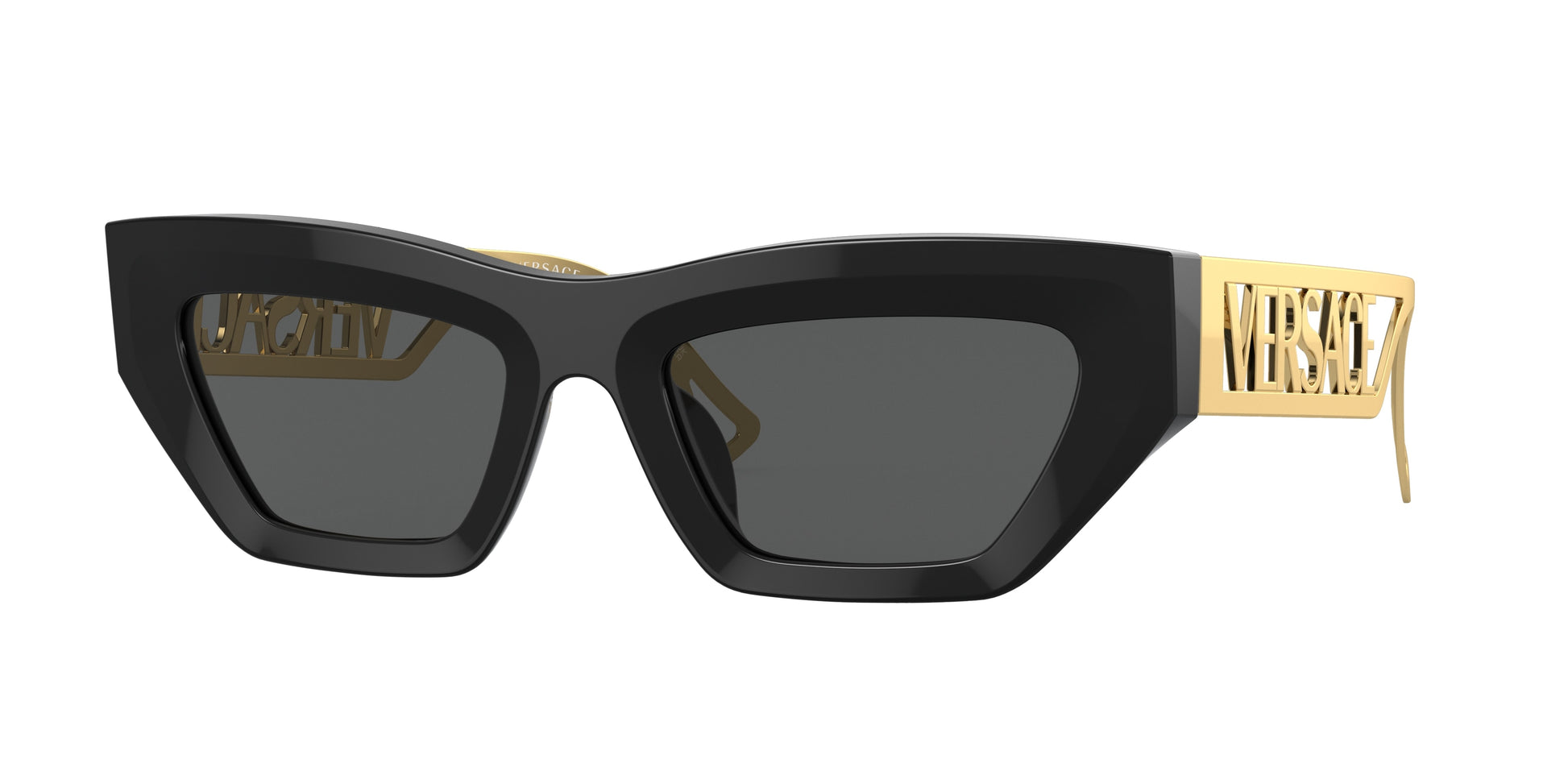 Versace VE4432U Irregular Sunglasses  GB1/87-Black 53-145-20 - Color Map Black