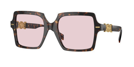 Versace VE4441F Square Sunglasses  108/P5-Havana 55-140-20 - Color Map Tortoise