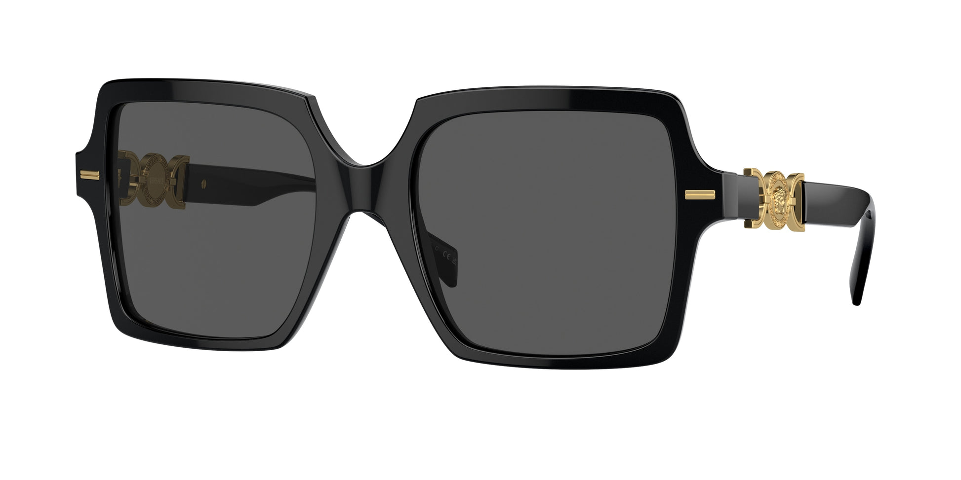 Versace VE4441F Square Sunglasses  GB1/87-Black 55-140-20 - Color Map Black