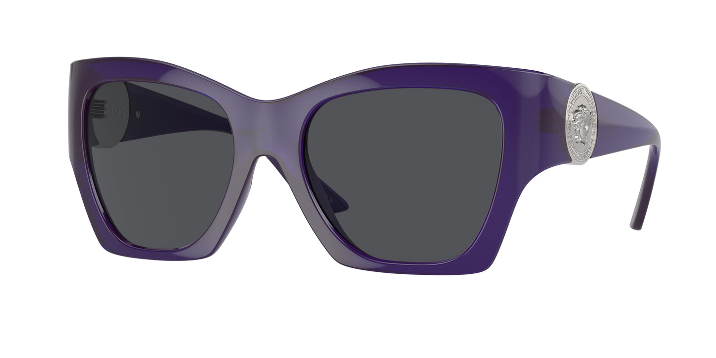 Versace VE4452 Irregular Sunglasses  541987-Transparent Purple 55-135-19 - Color Map Violet
