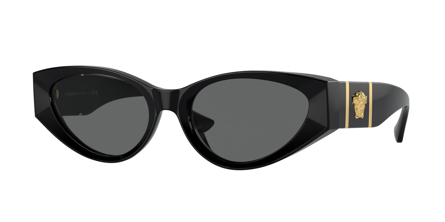 Versace VE4454 Cat Eye Sunglasses  GB1/87-Black 55-140-18 - Color Map Black