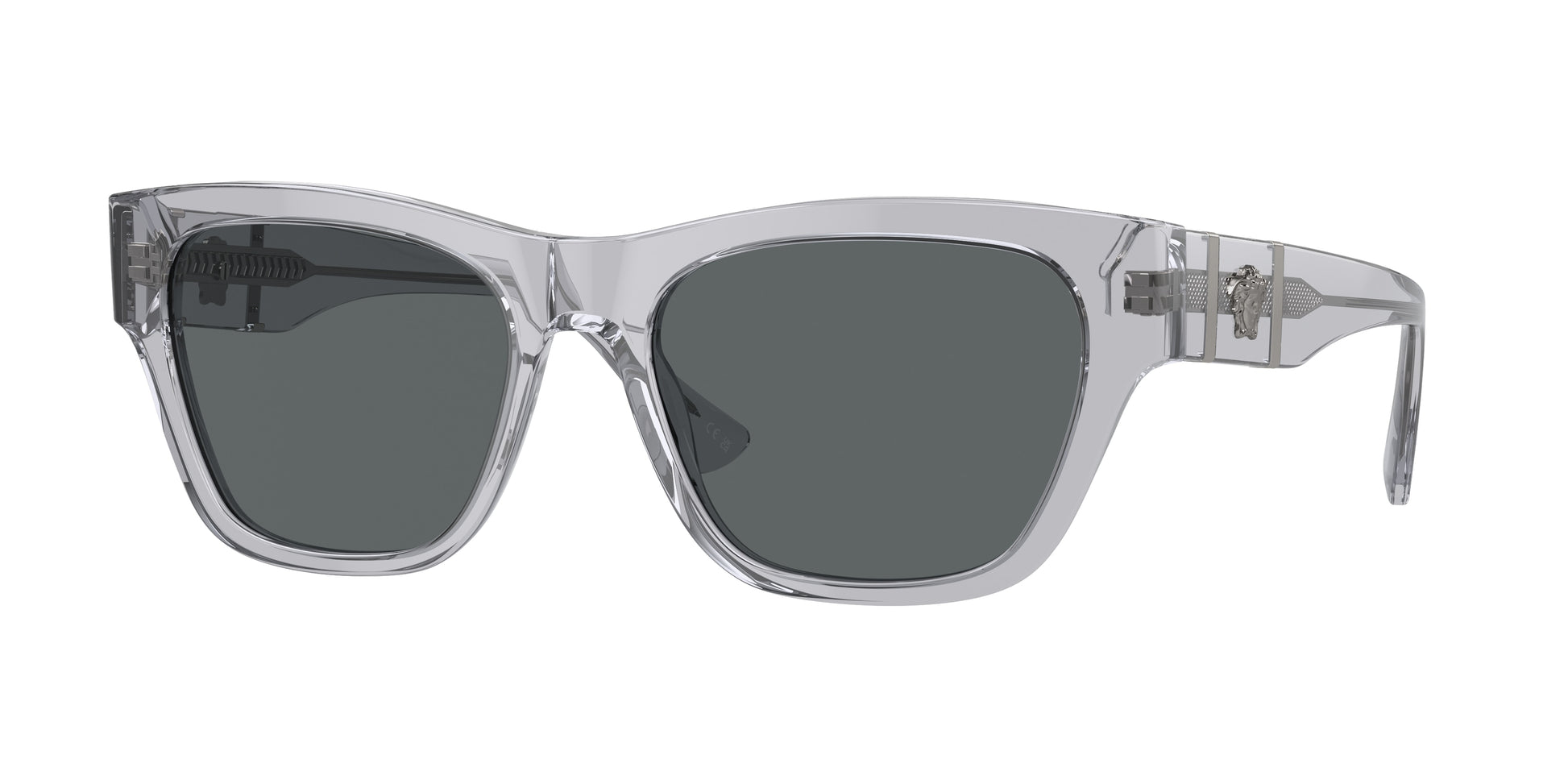 Versace VE4457 Square Sunglasses  543287-Grey Transparent 55-145-18 - Color Map Grey