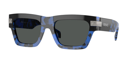 Versace VE4464F Rectangle Sunglasses  545887-Havana Blue 55-145-20 - Color Map Blue