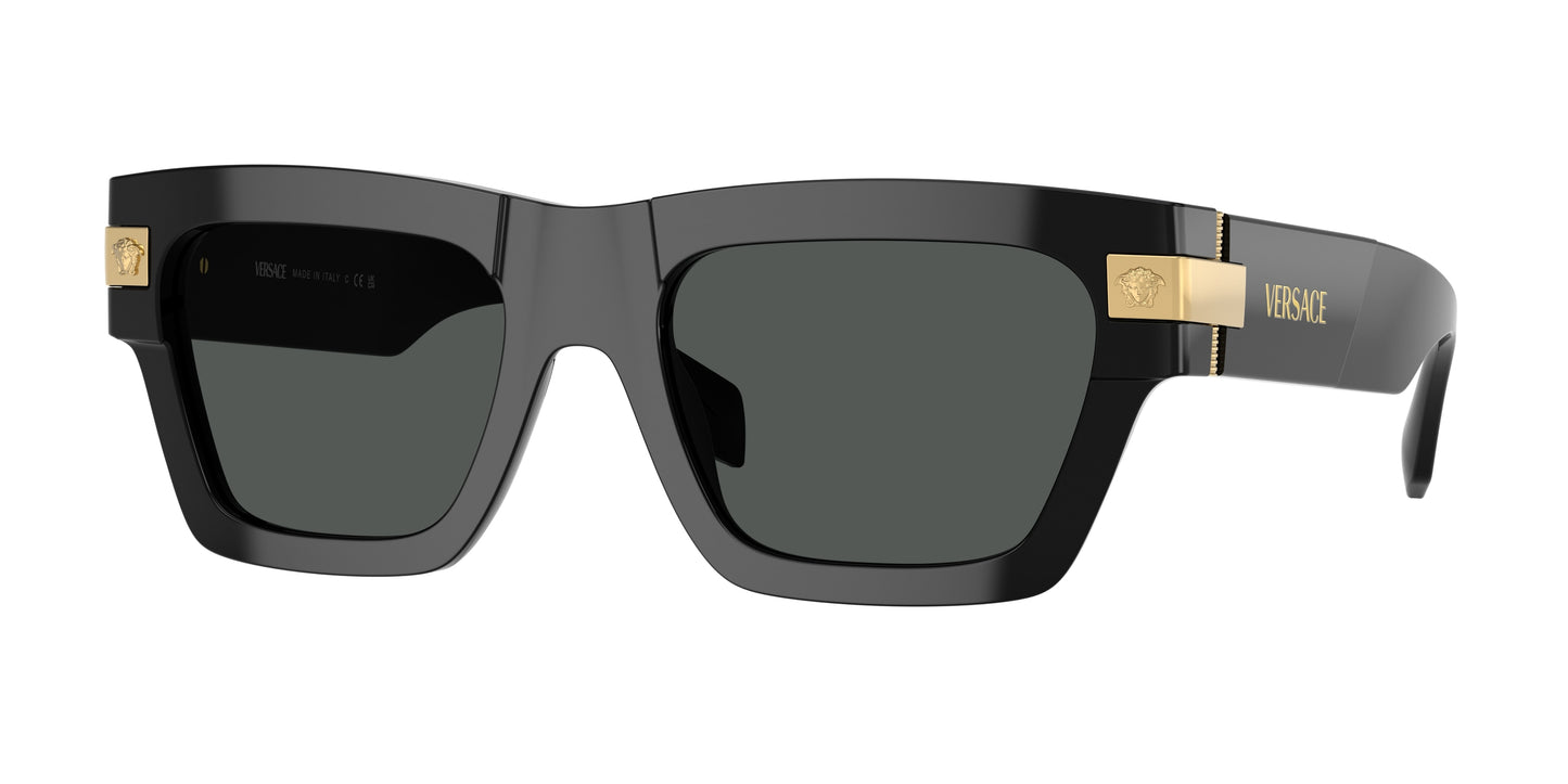 Versace VE4464 Rectangle Sunglasses  GB1/87-Black 55-145-20 - Color Map Black
