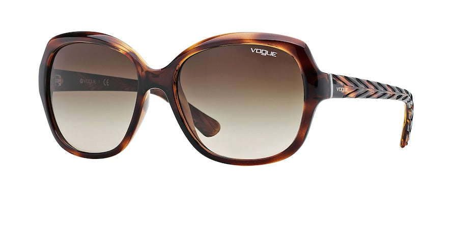 Vogue VO2871S Square Sunglasses  150813-STRIPED DARK HAVANA 56-16-135 - Color Map havana