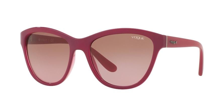 Vogue VO2993S Cat Eye Sunglasses  241014-TOP CYCLAMEN/CYCLAMEN TRANSP 57-18-140 - Color Map red