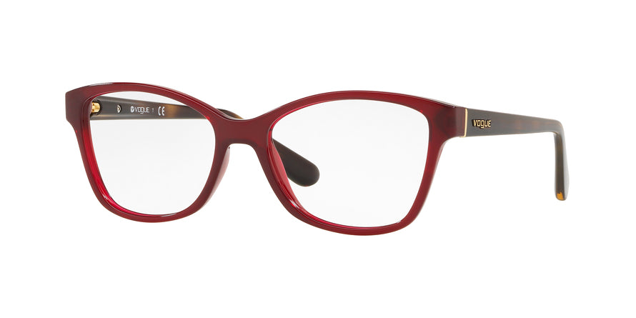 Vogue VO2998 Cat Eye Eyeglasses  2672-OPAL DARK RED 54-16-140 - Color Map red