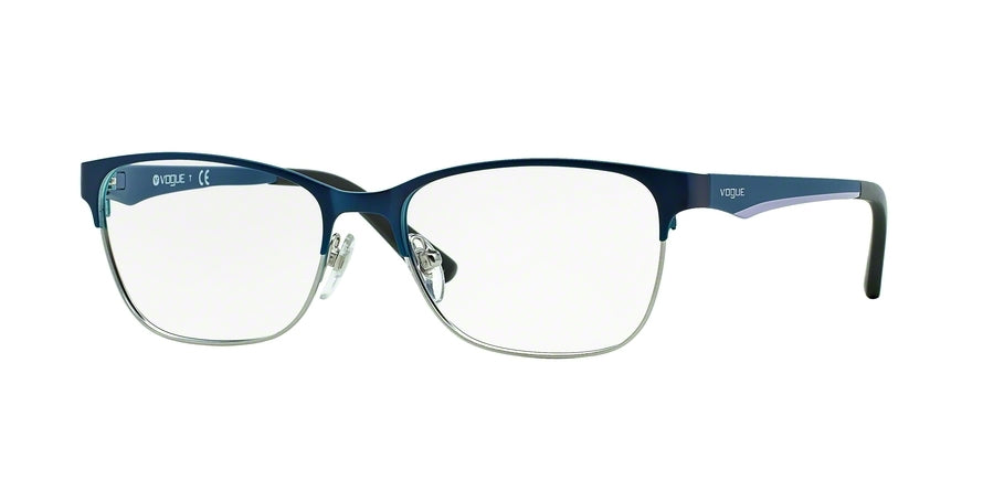 Vogue VO3940 Square Eyeglasses  964S-TOP BRUSHED BLUE/SILVER 52-16-140 - Color Map blue