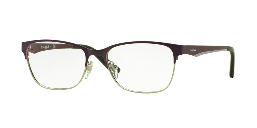 Vogue VO3940 Square Eyeglasses  965S-TOP BRUSHED PLUM/SILVER 52-16-140 - Color Map purple/reddish