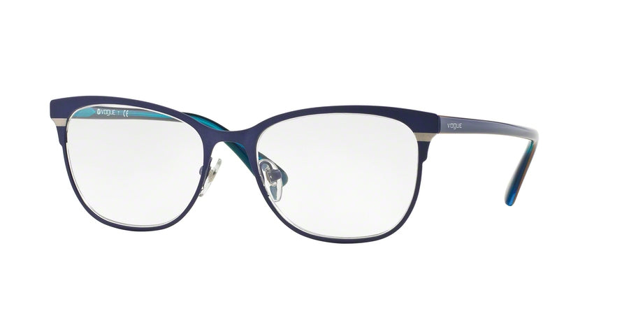 Vogue VO3963 Square Eyeglasses  982S-MATTE BRUSHED BLUE 53-18-140 - Color Map blue