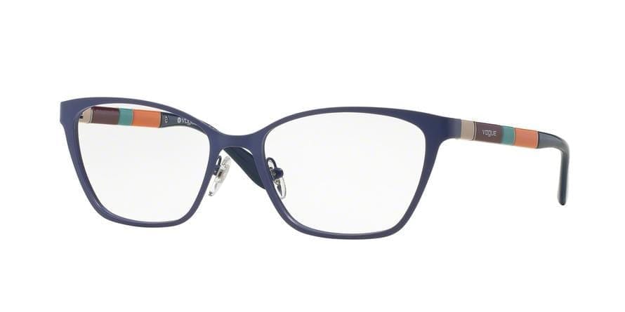 Vogue VO3975 Square Eyeglasses  982S-MATTE BRUSHED BLUE 52-17-135 - Color Map blue