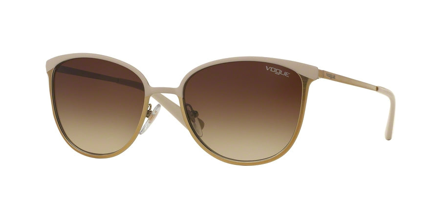 Vogue VO4002S Pillow Sunglasses  996S13-TOP MATTE BEIGE/BRUSHED GOLD 55-18-135 - Color Map honey