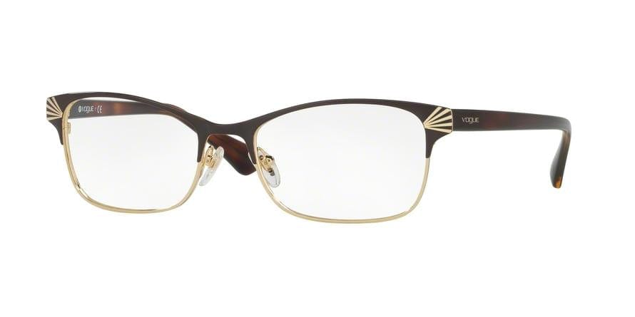 Vogue VO4009 Pillow Eyeglasses  997-BROWN/PALE GOLD 52-18-140 - Color Map brown