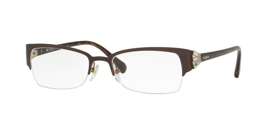 Vogue VO4014B Oval Eyeglasses  934-BROWN/PALE GOLD 50-18-135 - Color Map brown