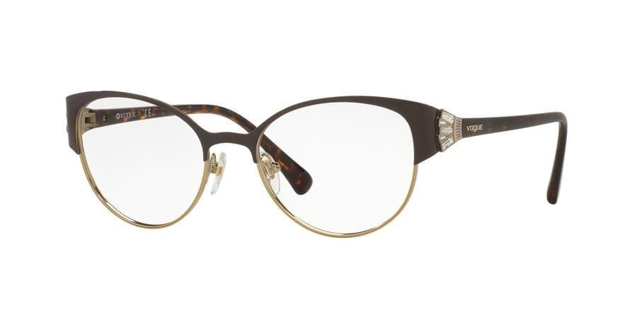 Vogue VO4015B Phantos Eyeglasses  997-BROWN/PALE GOLD 51-18-135 - Color Map brown