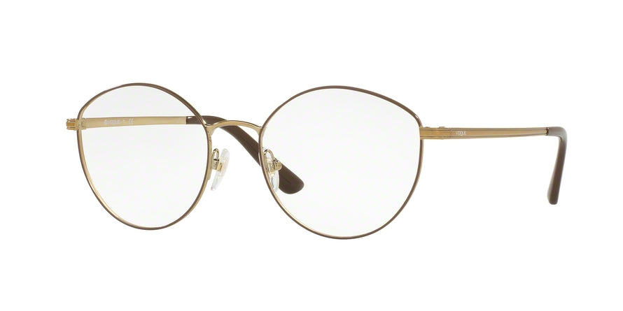 Vogue VO4025 Irregular Eyeglasses  5021-TOP BROWN/PALE GOLD 53-18-135 - Color Map brown